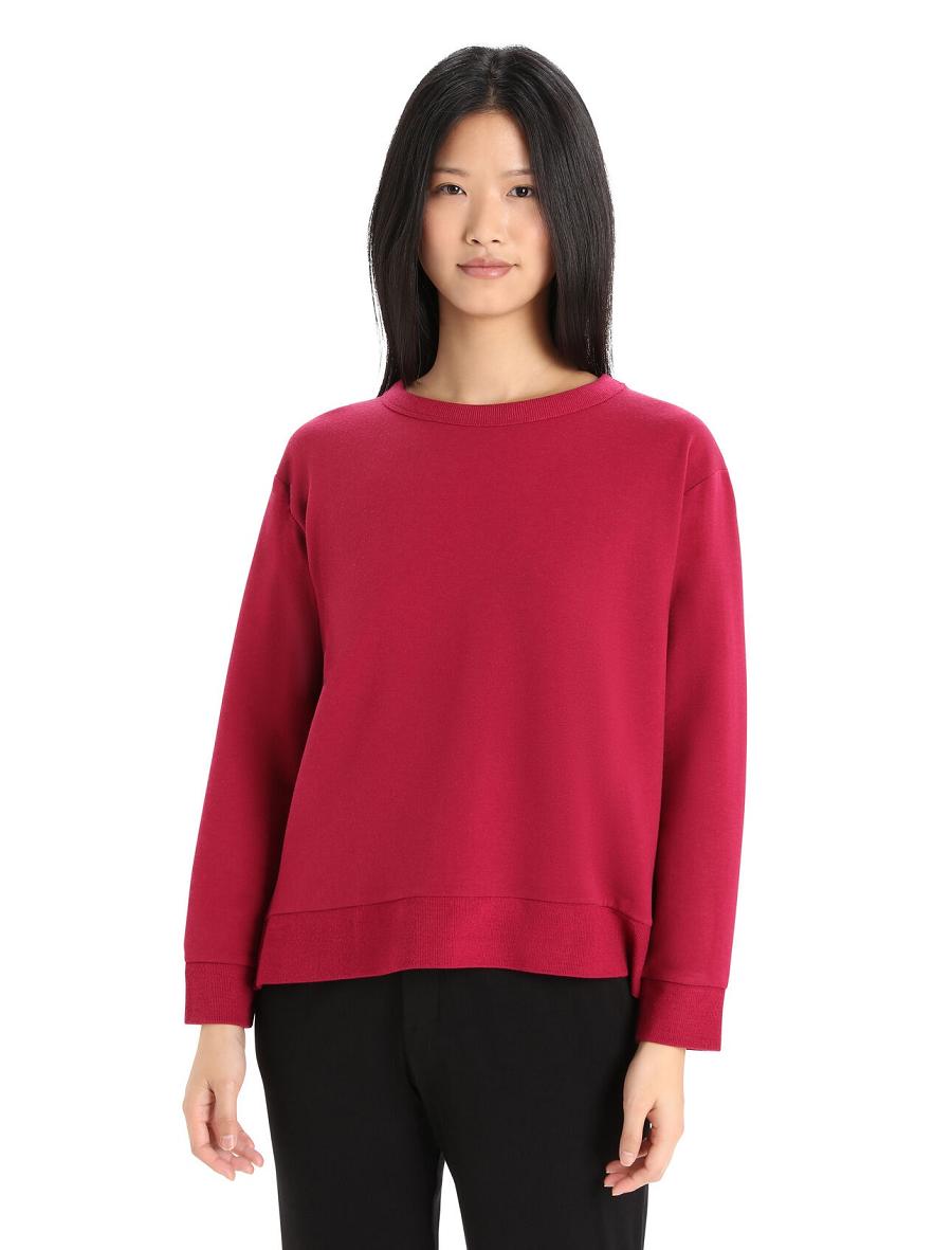 Long Sleeve Icebreaker RealFleece™ Merino Dalston Sweatshirt Femme Rose | FR 1635LISH